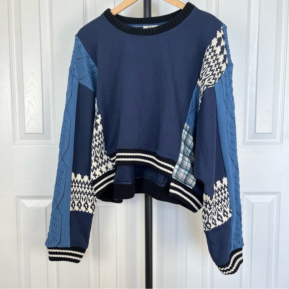 Pilcro Mixed Media Pullover Sweatshirt - Picture 3 of 8